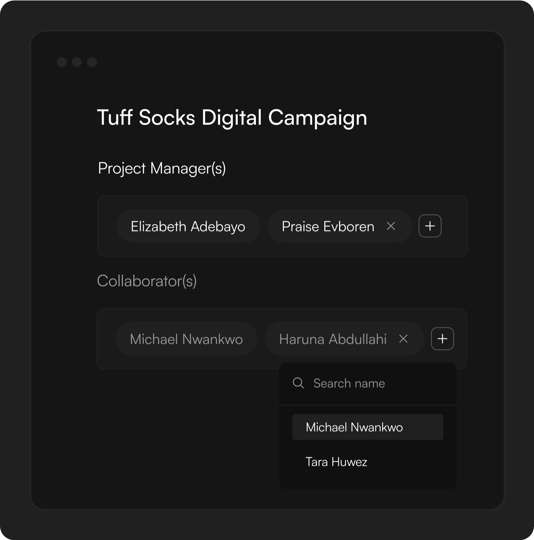 Assign project roles