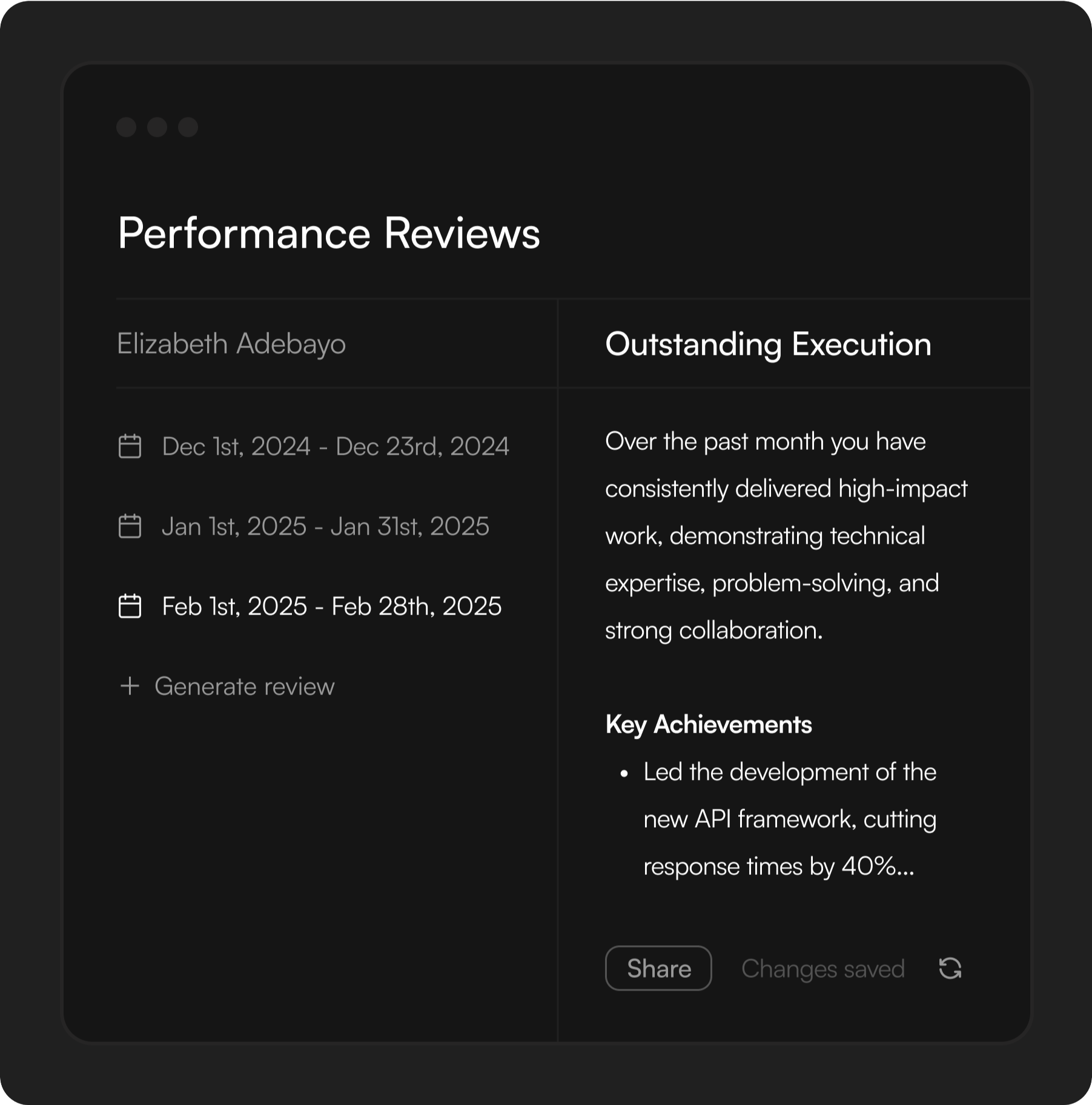 Generate reviews on-demand